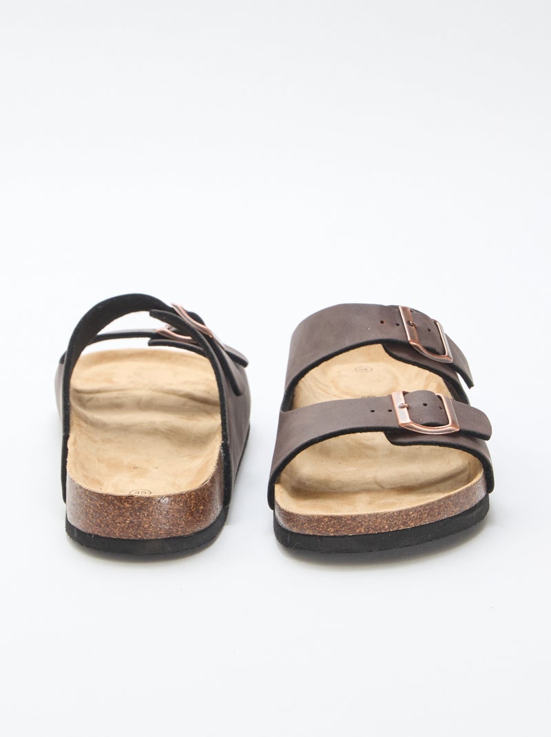 Mules de duas tiras Castanho - Kiabi