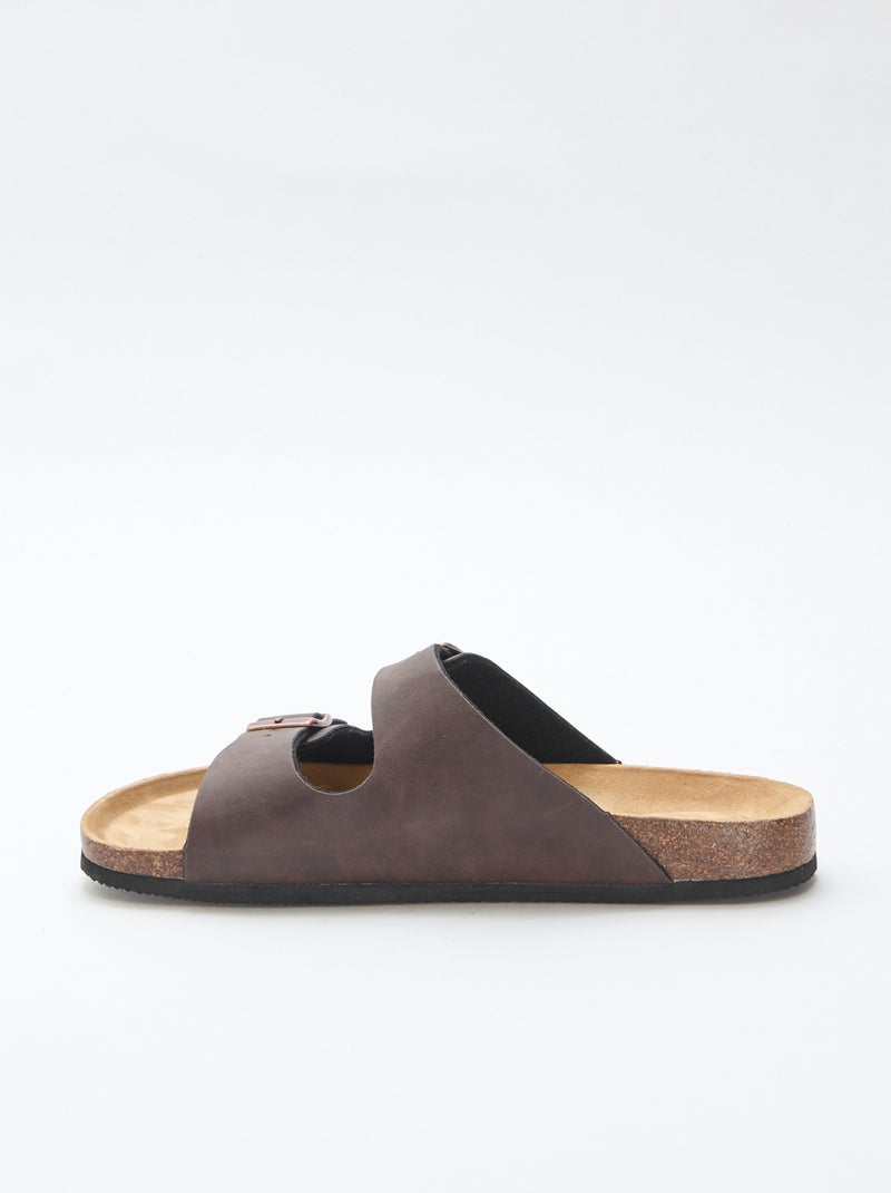 Mules de duas tiras Castanho - Kiabi