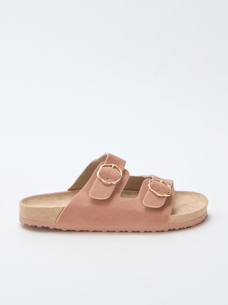Mules de duas tiras Rosa - Kiabi
