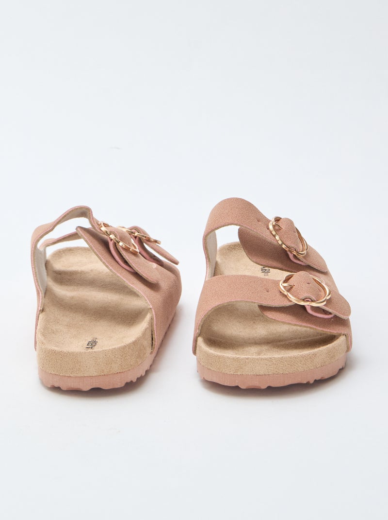 Mules de duas tiras Rosa - Kiabi
