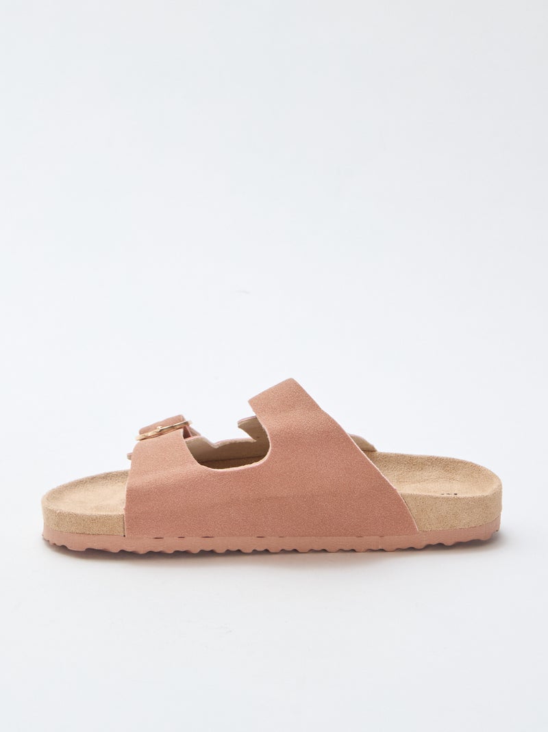 Mules de duas tiras Rosa - Kiabi