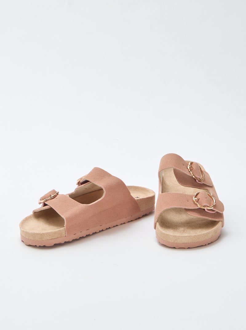 Mules de duas tiras Rosa - Kiabi