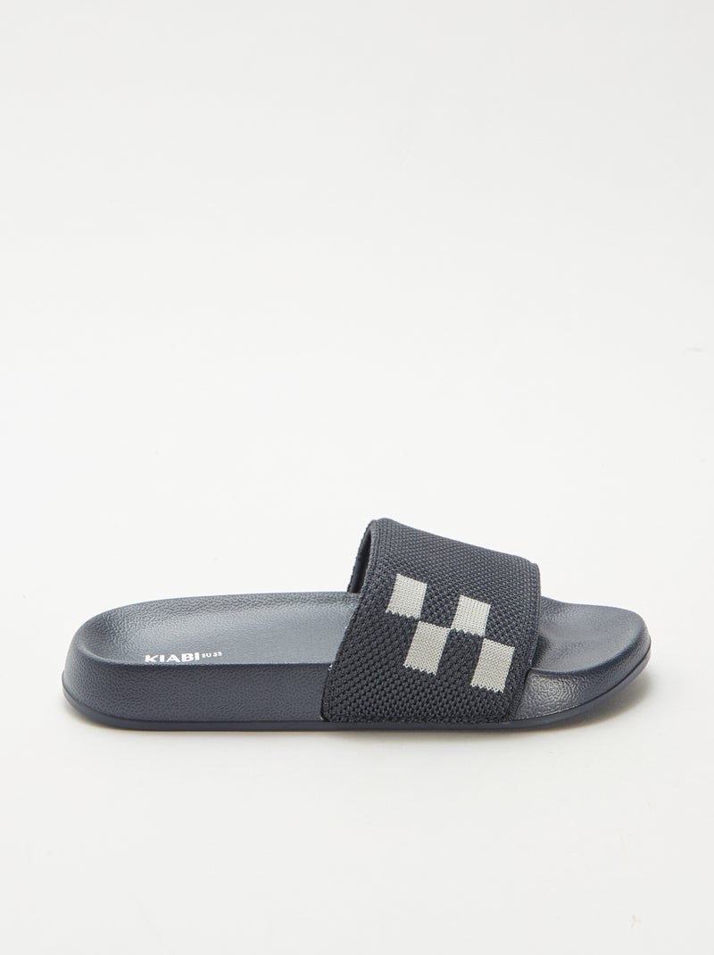 Mules de piscina com tira em mesh Azul - Kiabi