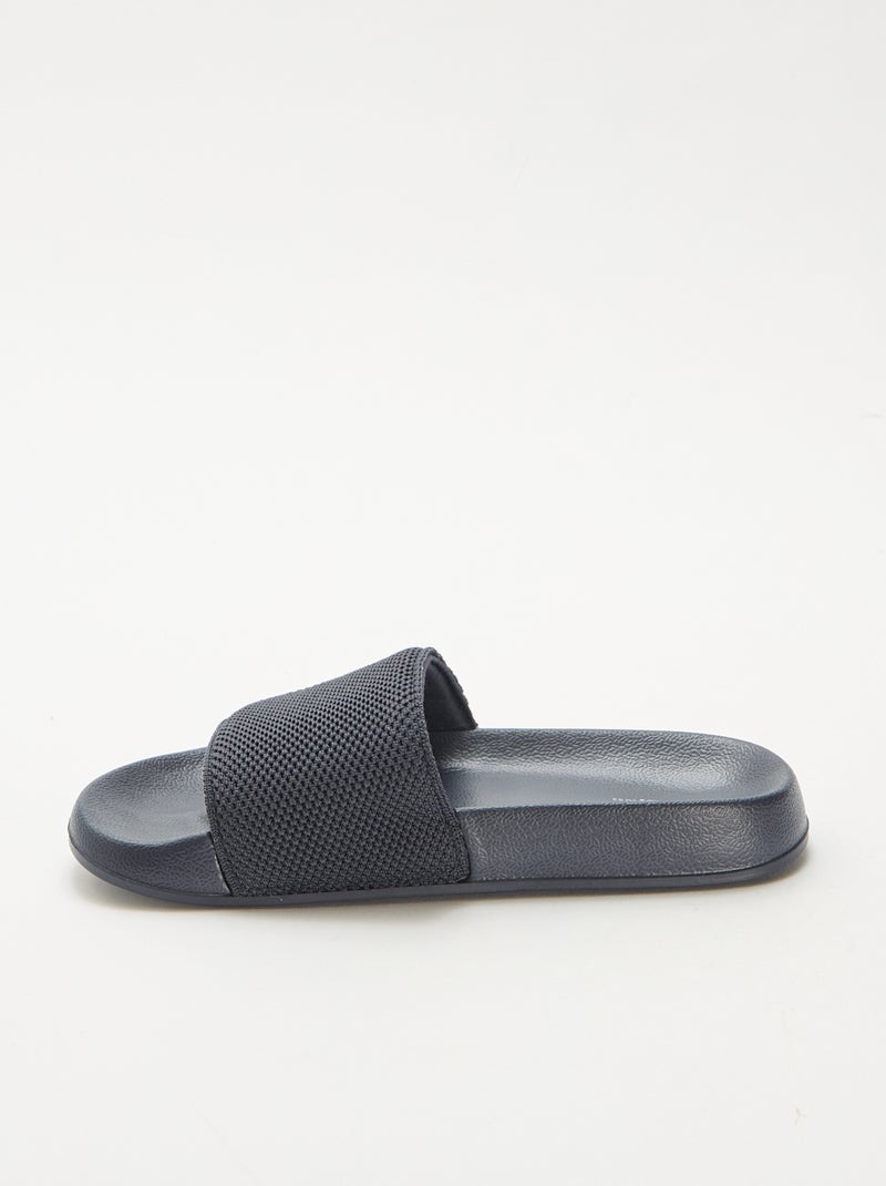 Mules de piscina com tira em mesh Azul - Kiabi
