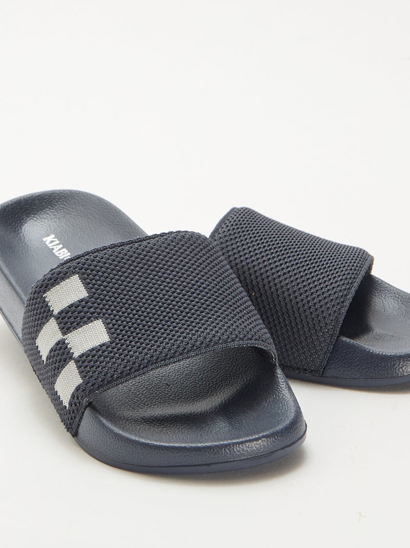 Mules de piscina com tira em mesh Azul - Kiabi