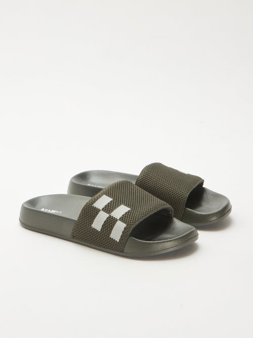 Mules de piscina com tira em mesh - Kiabi