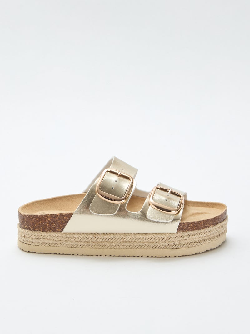 Mules de tira dupla Amarelo - Kiabi