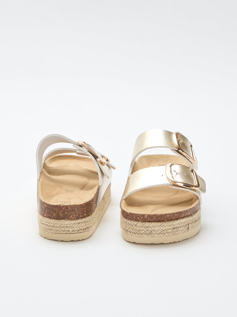 Mules de tira dupla Amarelo - Kiabi