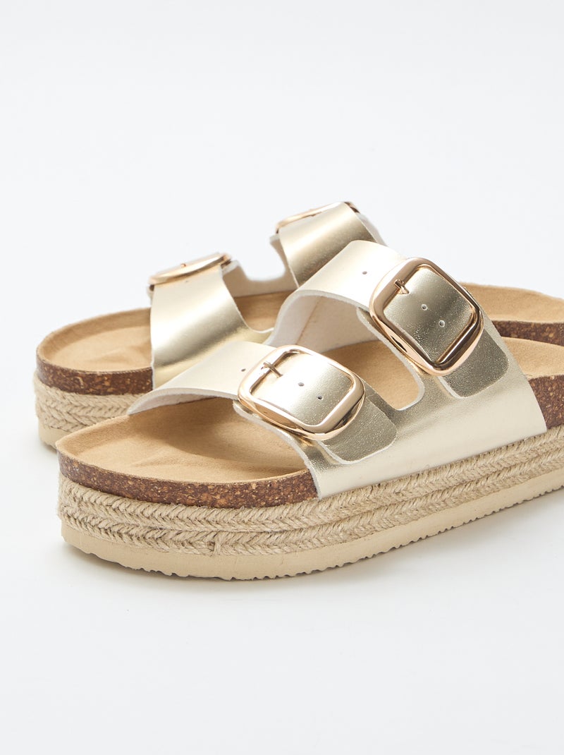 Mules de tira dupla Amarelo - Kiabi