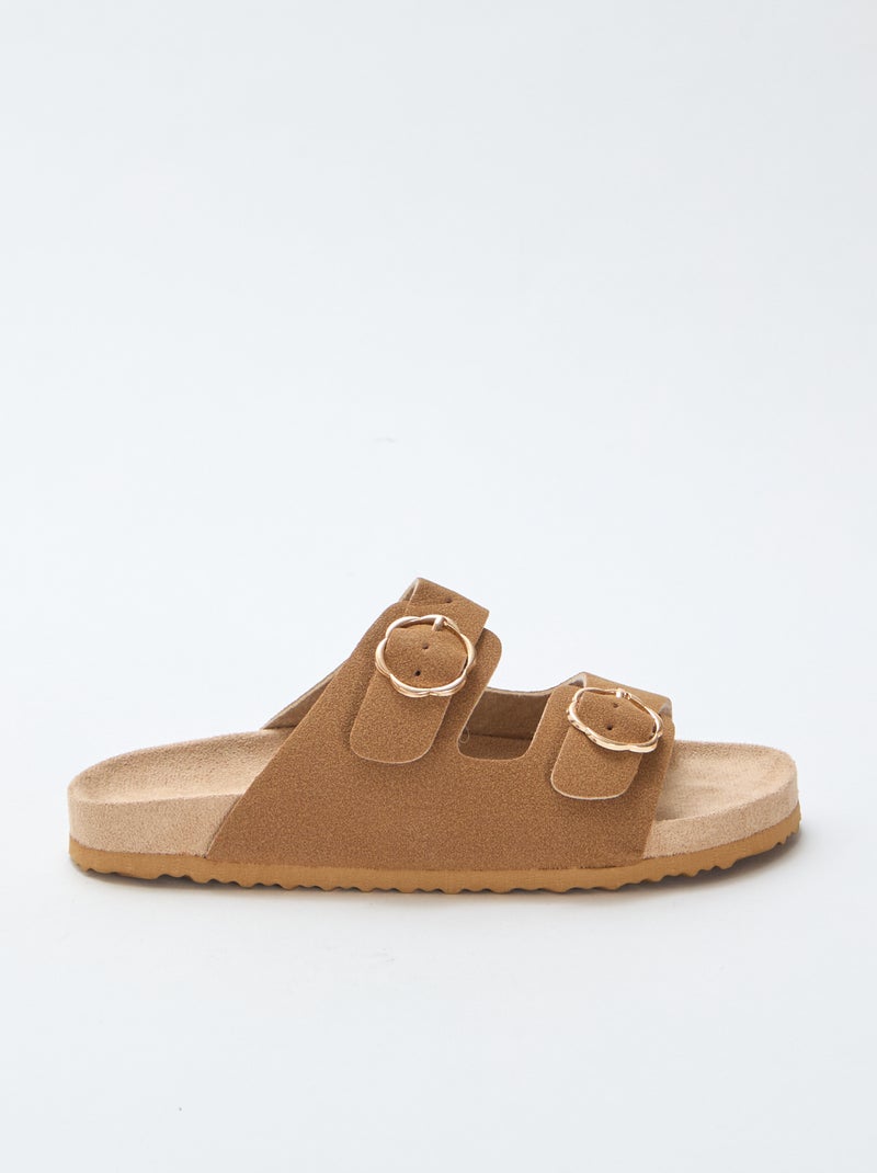 Mules de tira dupla Castanho - Kiabi