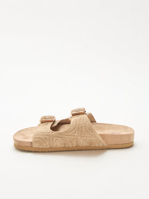 Mules de tira dupla em macramé - Kiabi