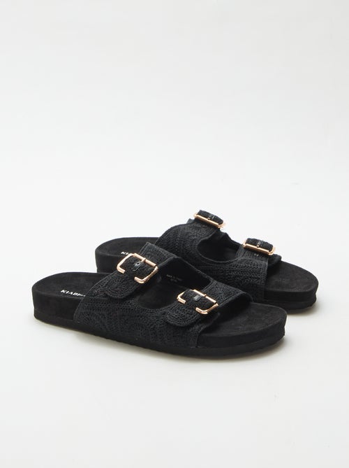 Mules de tira dupla em macramé - Kiabi