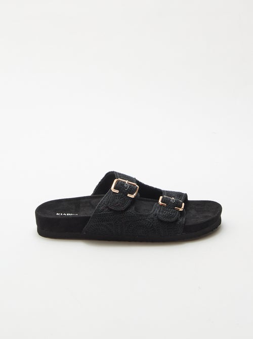 Mules de tira dupla em macramé - Kiabi