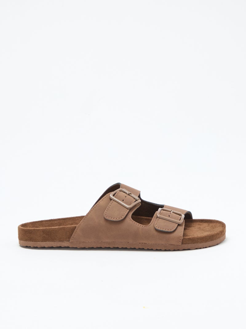 Mules de tiras duplas Castanho - Kiabi