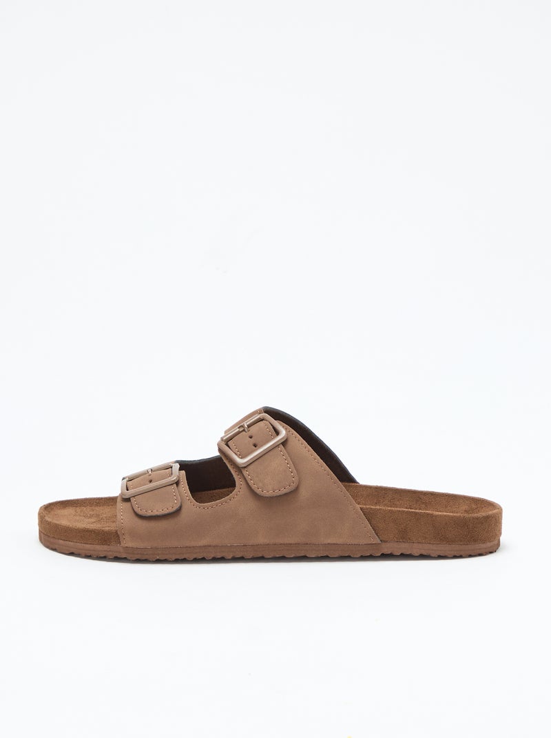 Mules de tiras duplas Castanho - Kiabi