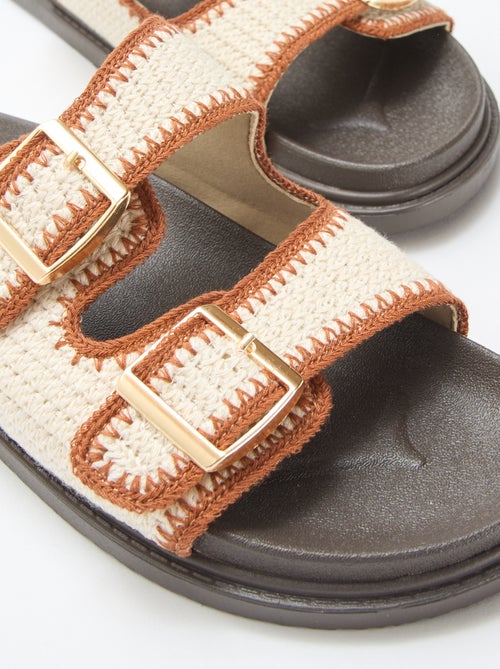 Mules de tiras duplas com fecho de gancho - Kiabi