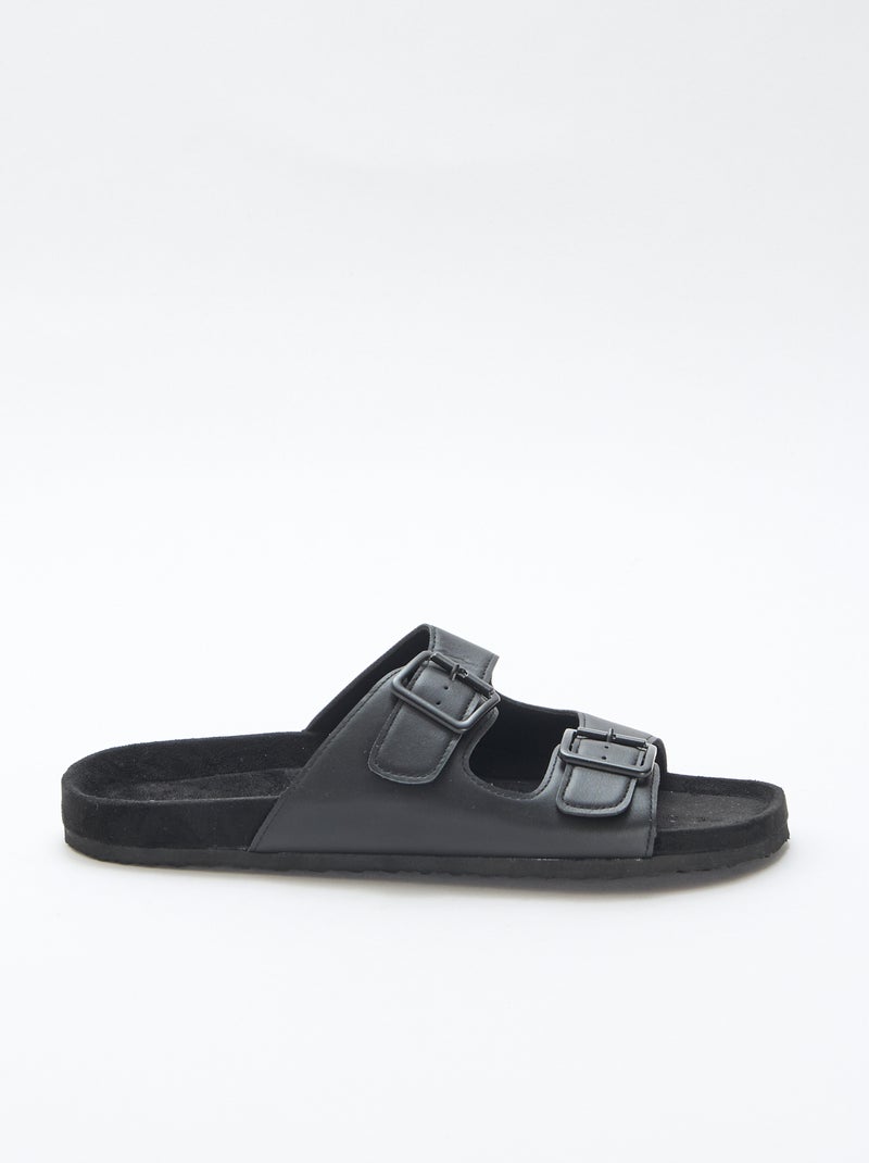 Mules de tiras duplas Preto - Kiabi