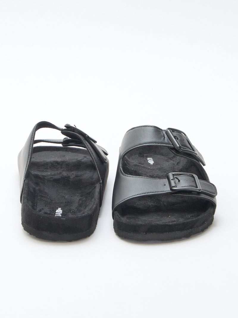Mules de tiras duplas Preto - Kiabi