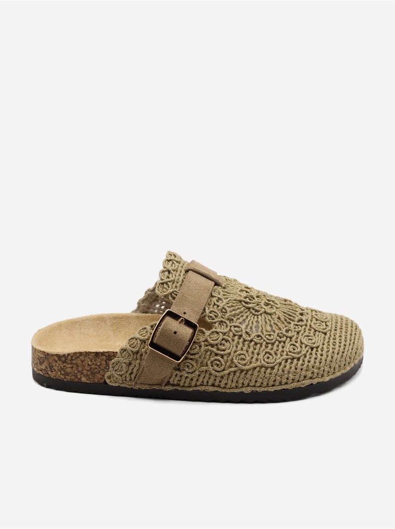 Mules em croché Toupe - Kiabi