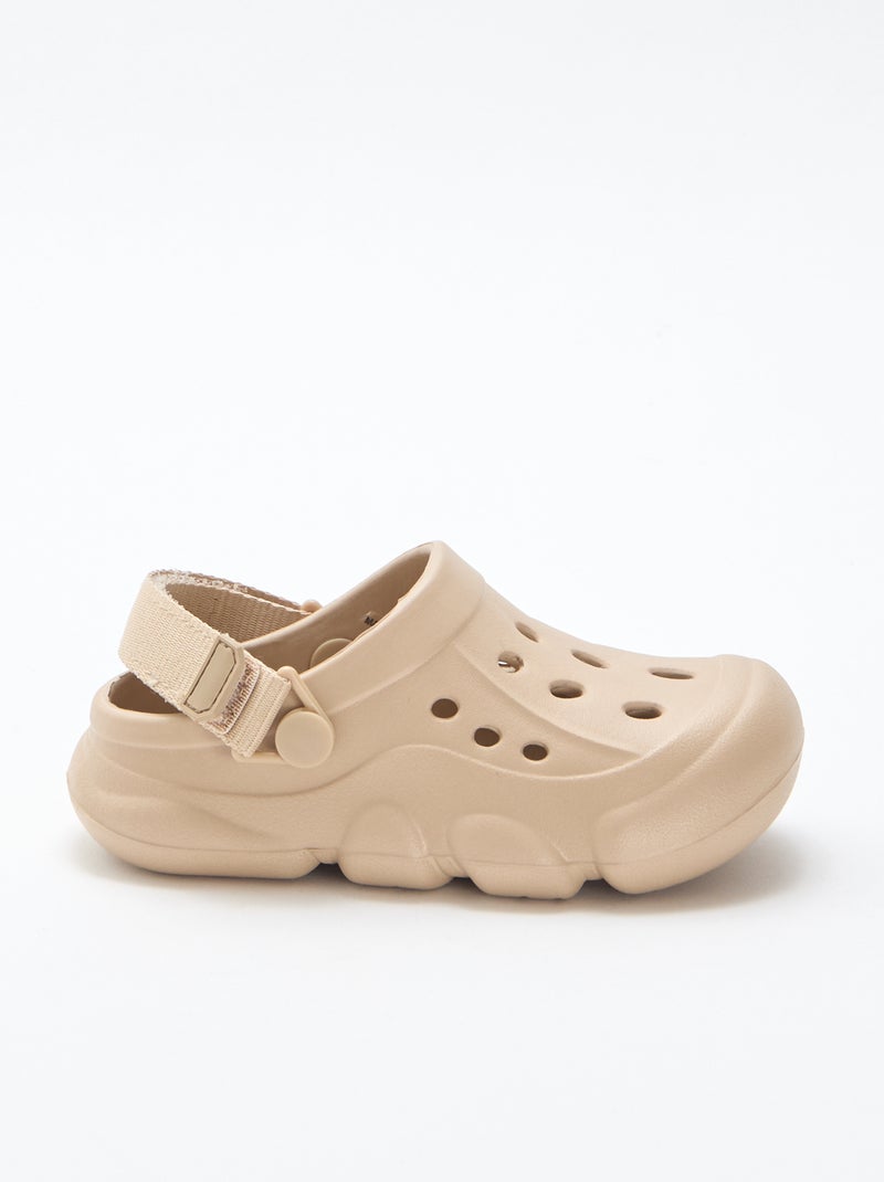 Mules fechadas de praia lisas Bege - Kiabi