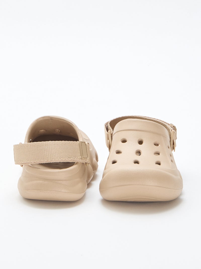 Mules fechadas de praia lisas Bege - Kiabi