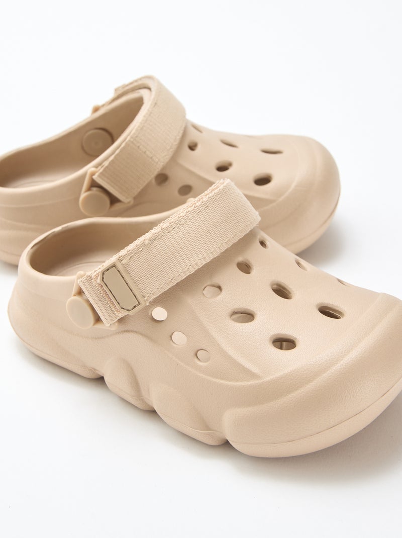 Mules fechadas de praia lisas Bege - Kiabi