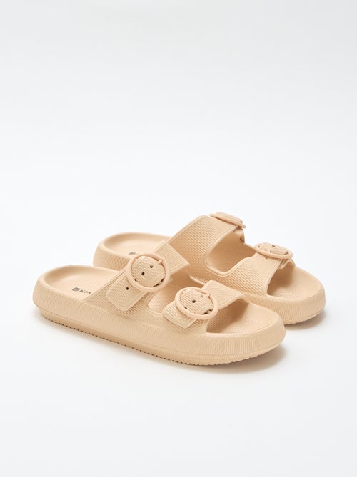 Mules lisas com tira dupla - Kiabi