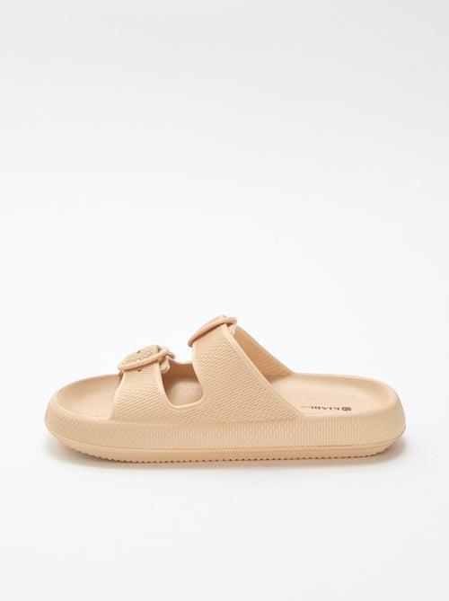 Mules lisas com tira dupla - Kiabi