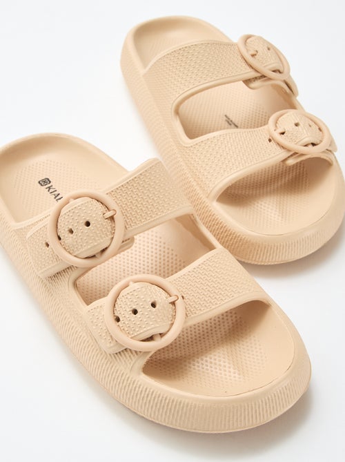 Mules lisas com tira dupla - Kiabi