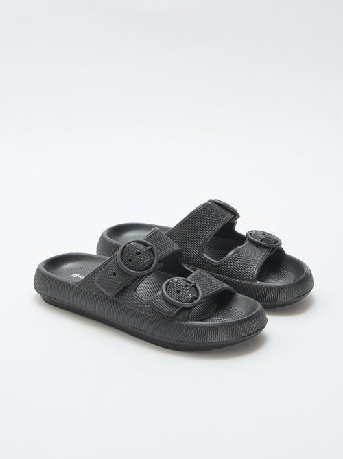 Mules lisas com tira dupla - Kiabi