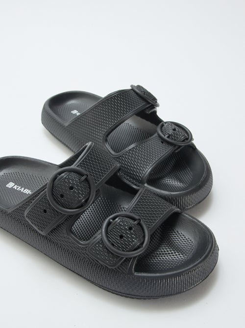 Mules lisas com tira dupla - Kiabi