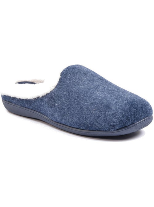 Mules mulher inverno ozabi, feltro liso mesclado, gola falsa pele - Kiabi Mules mulher inverno ozabi, feltro liso mesclado, gola falsa pele - Kiabi