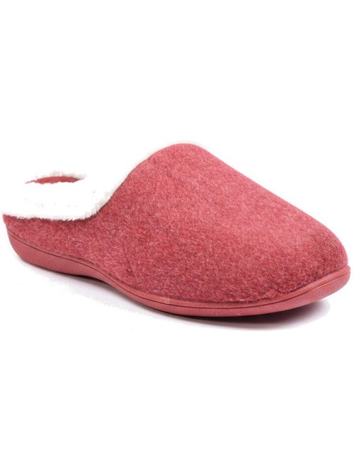 Mules mulher inverno ozabi, feltro liso mesclado, gola falsa pele - Kiabi Mules mulher inverno ozabi, feltro liso mesclado, gola falsa pele - Kiabi