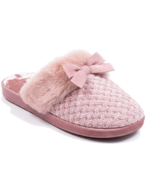 Mules mulher ozabi, malha fio lurex, gola falso pêlo e nó - Kiabi Mules mulher ozabi, malha fio lurex, gola falso pêlo e nó - Kiabi