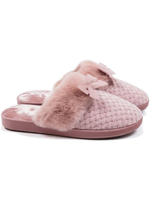 Mules mulher ozabi, malha fio lurex, gola falso pêlo e nó - Kiabi Mules mulher ozabi, malha fio lurex, gola falso pêlo e nó - Kiabi