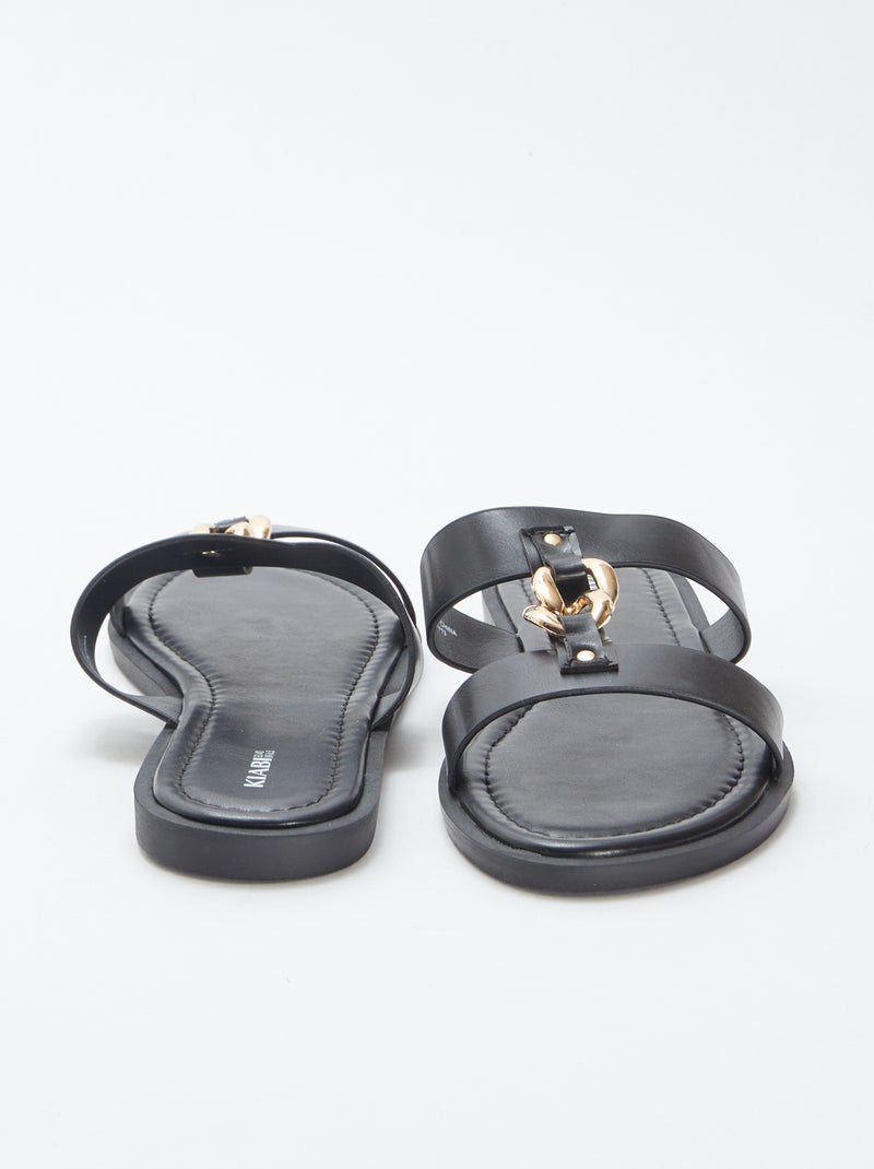 Mules rasas com joias de fantasia PRETO - Kiabi