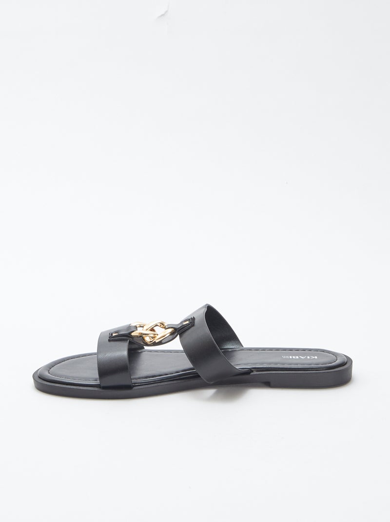 Mules rasas com joias de fantasia PRETO - Kiabi