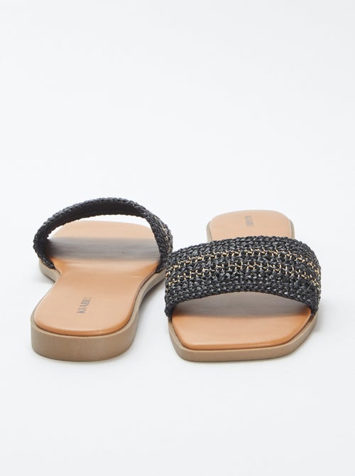 Mules rasas com tira tipo palha - Kiabi