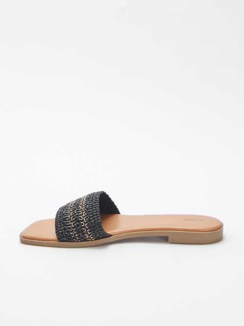 Mules rasas com tira tipo palha - Kiabi