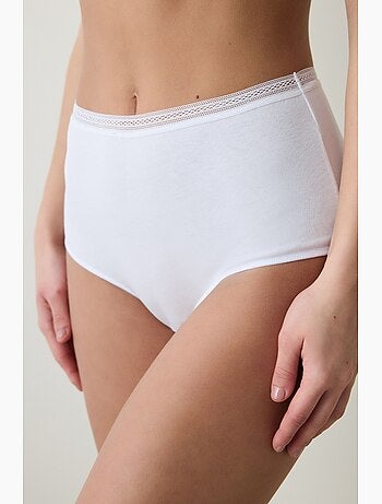 Mulher easy trim cintura subida em algodão penti