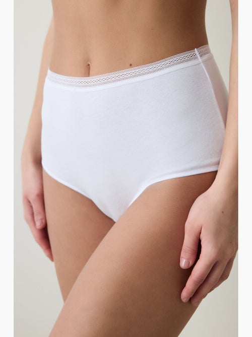 Mulher easy trim cintura subida em algodão penti - Kiabi Mulher easy trim cintura subida em algodão penti - Kiabi