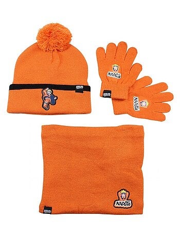 Naruto - Conjunto gorro luvas gola criança