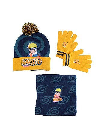 Naruto - Conjunto gorro luvas gola menino