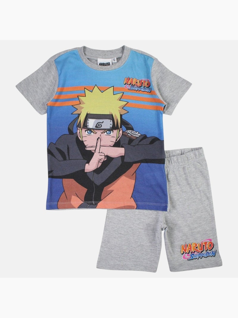 Naruto - Conjunto t-shirt e calção criança estampado Cinza - Kiabi