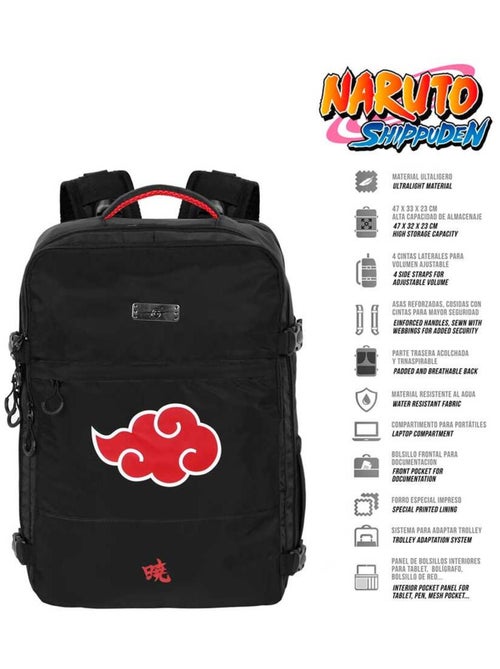 Naruto Clouds Mochila de Viagem Mercury Grande 47x23x33cm, Preta - Kiabi Naruto Clouds Mochila de Viagem Mercury Grande 47x23x33cm, Preta - Kiabi