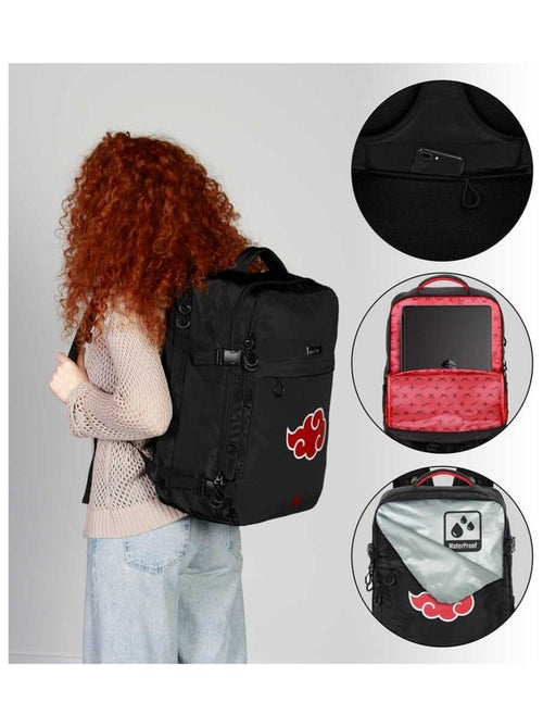 Naruto Clouds Mochila de Viagem Mercury Grande 47x23x33cm, Preta - Kiabi Naruto Clouds Mochila de Viagem Mercury Grande 47x23x33cm, Preta - Kiabi