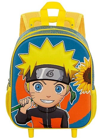 Naruto Peace Mochila 3D com Rodas Pequena, Multicolorido