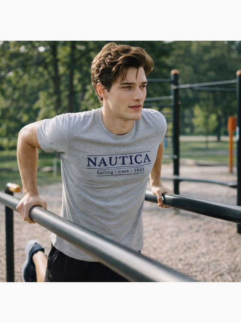 Nautica - T-shirt manga curta  homem Cinza - Kiabi