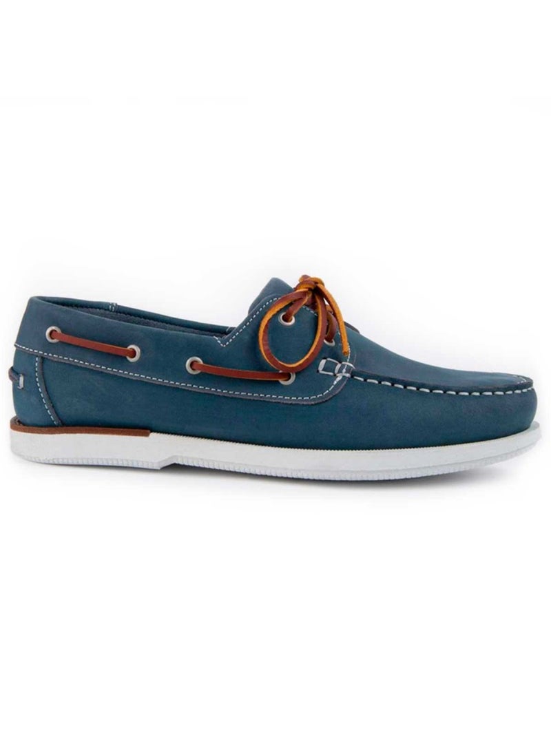 Náutico Couro Natural Purapiel Azul - Kiabi