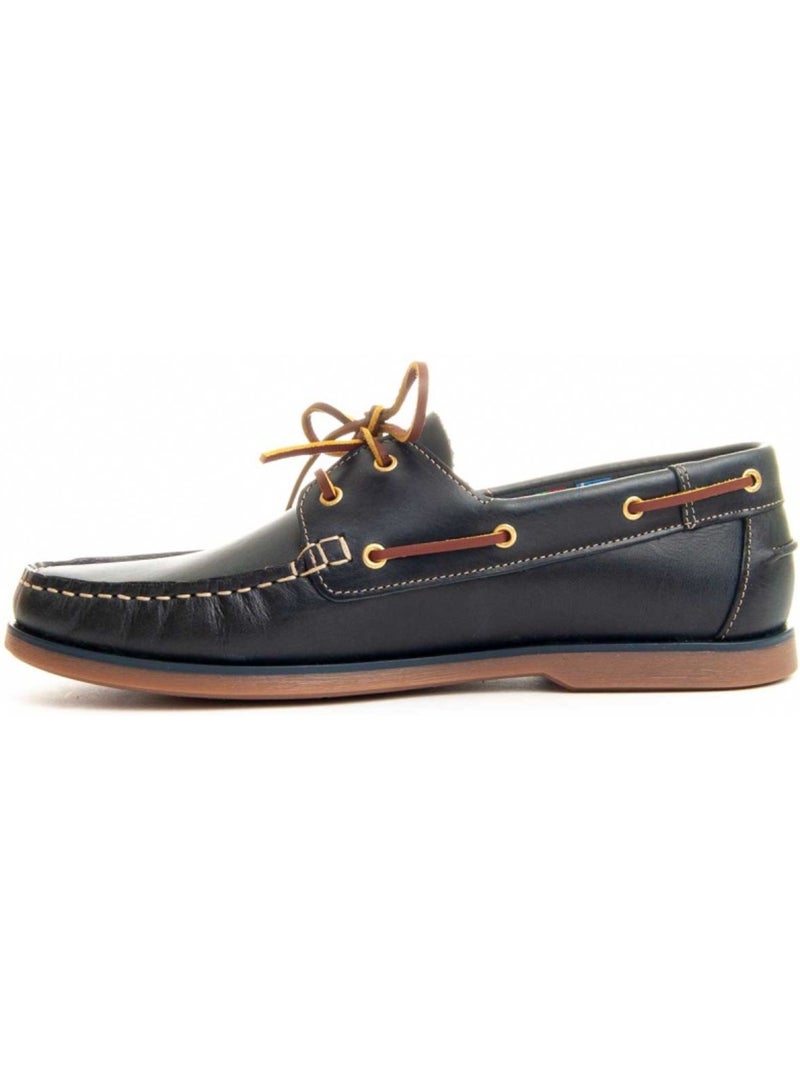 Náutico Couro Natural Purapiel Azul-Preto - Kiabi